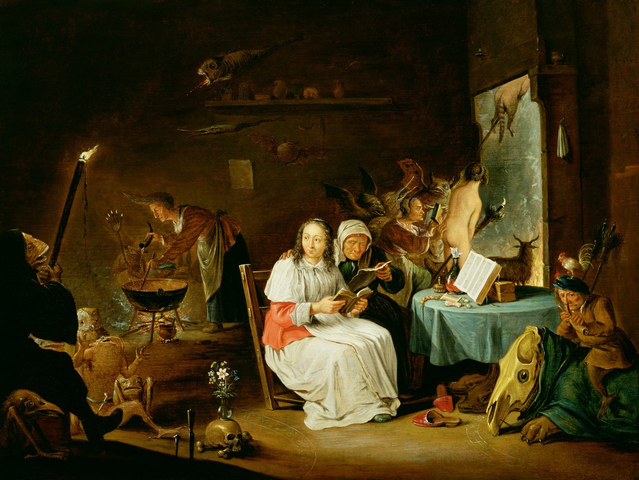 巫婆为Sabbat做准备 作者 大卫·特尼尔斯（David Teniers）