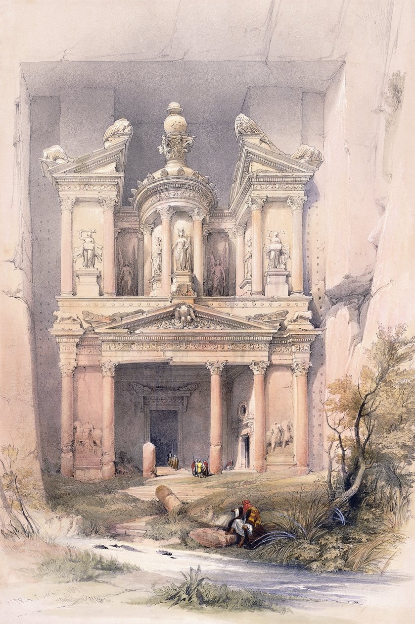 埃尔·卡斯纳（国库），佩特拉，1839年3月 作者 大卫（后）罗伯茨
