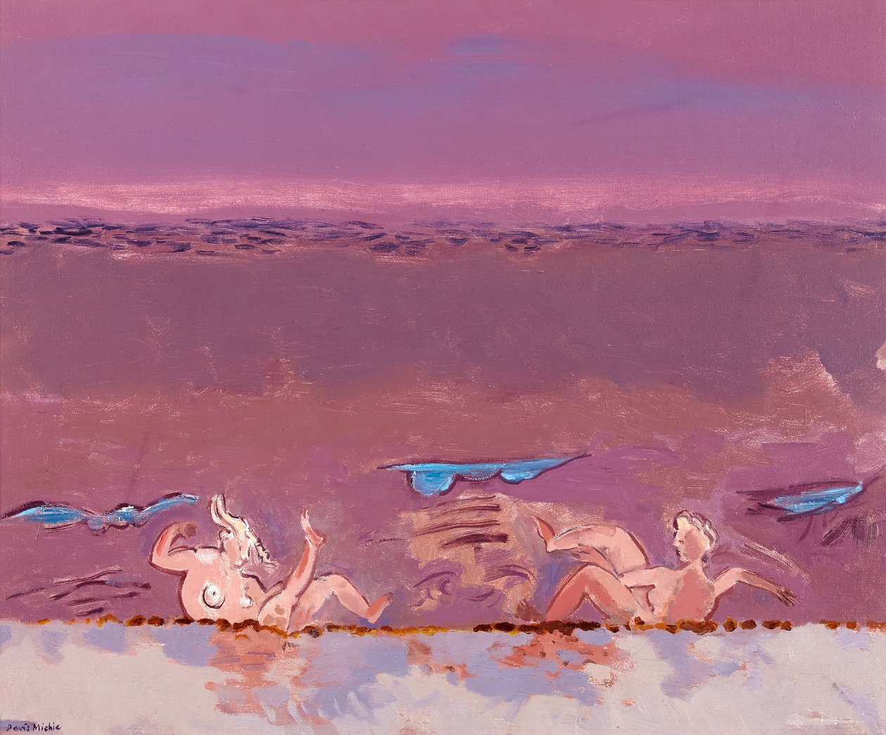 嬉戏，约 1986 年（硬板油画） 作者 大卫·艾伦·雷德帕特·米奇