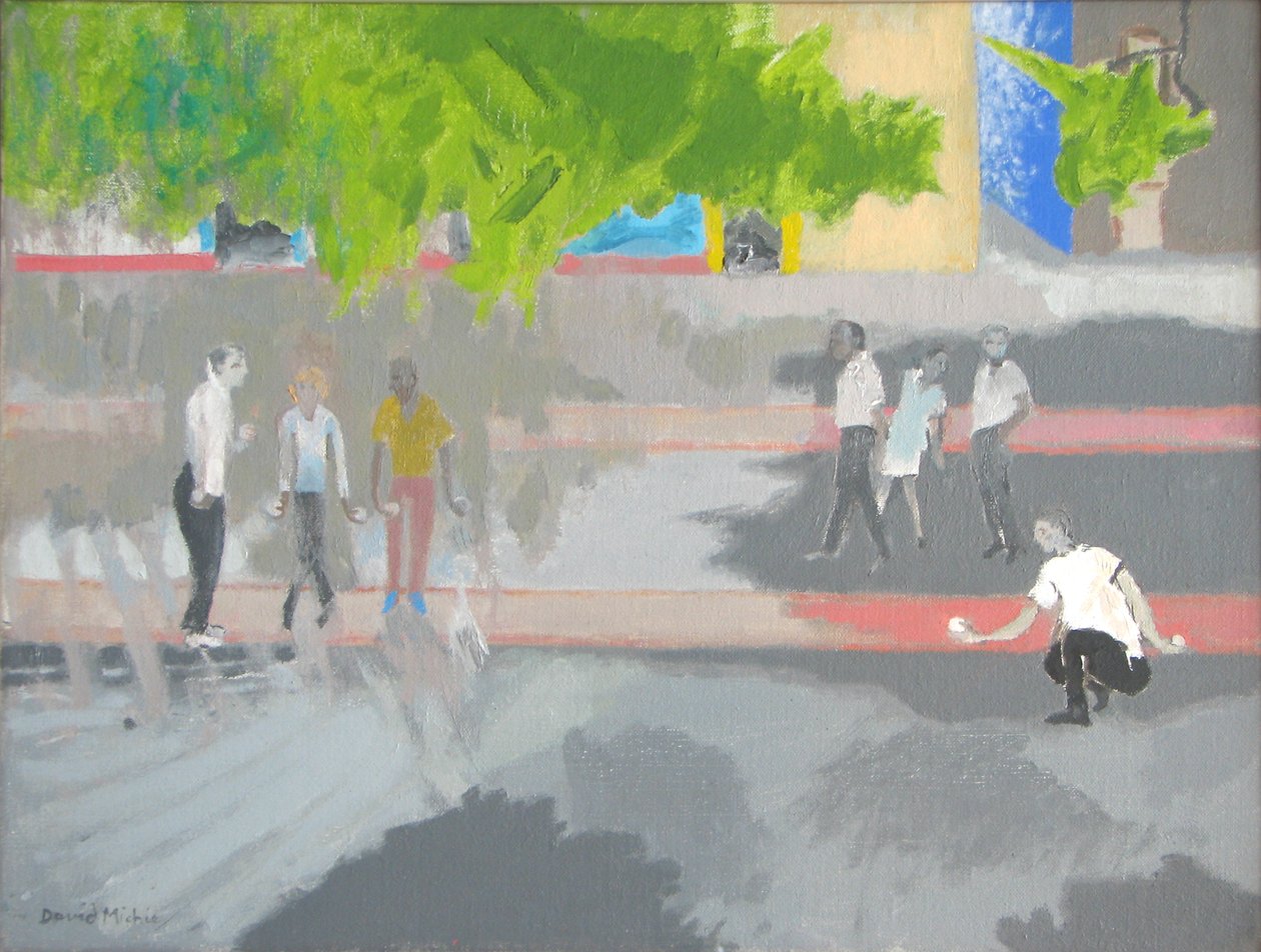 在圣让打球，2008 年（布面油画） 作者 大卫·艾伦·雷德帕特·米奇
