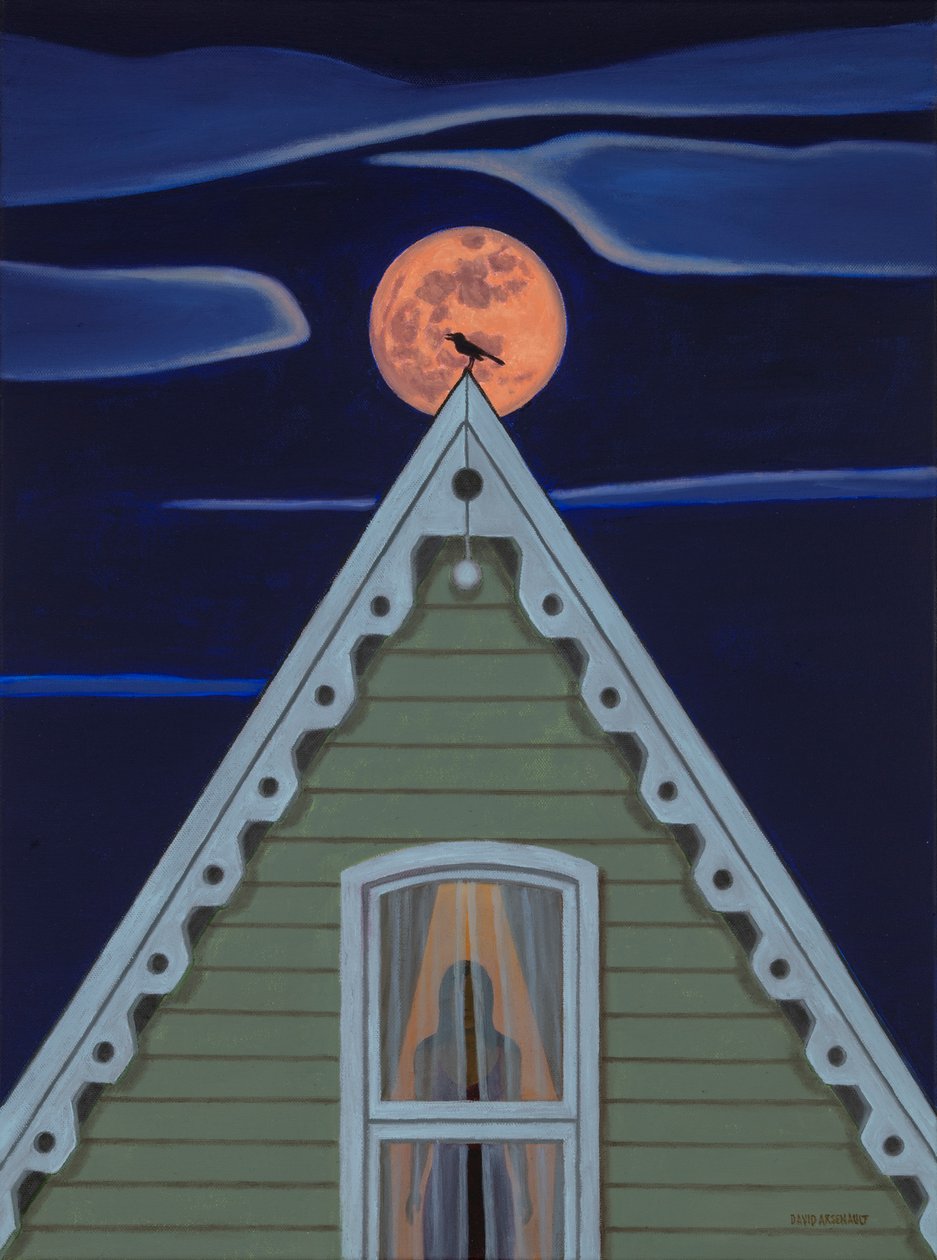 夜鸟》，2024 年（布面油画） 作者 大卫·阿森诺（David Arsenault）