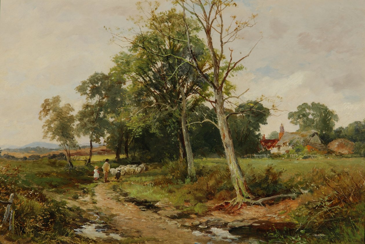 伍斯特郡车道场景，c.1904 作者 戴维·贝茨