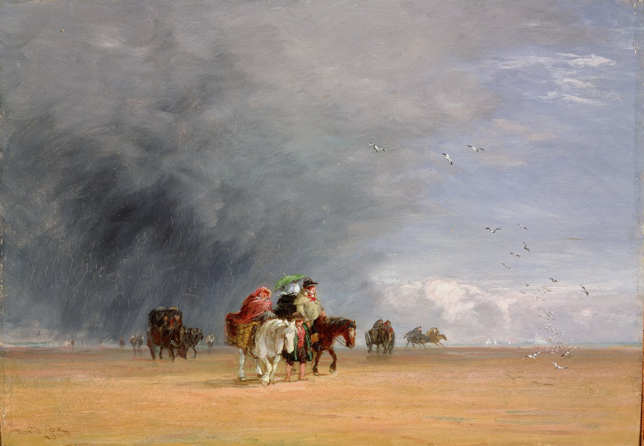 穿越沙滩，1848年 作者 大卫·考克斯