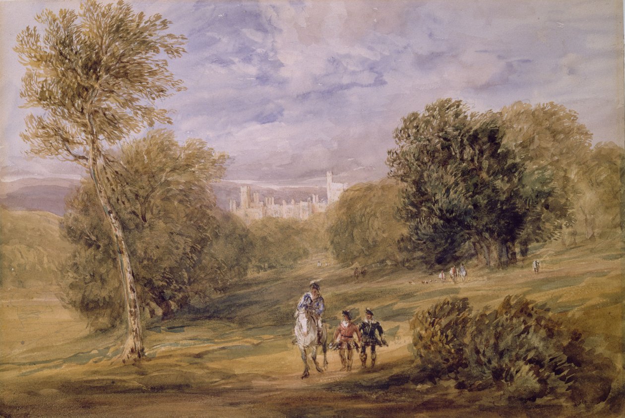 公园哈德顿堂（Haddon Hall），1831年 作者 大卫·考克斯