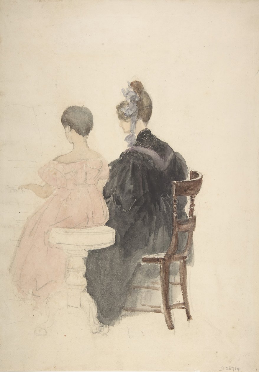 一堂钢琴课，1800-1859。 作者 大卫·考克斯（David Cox）