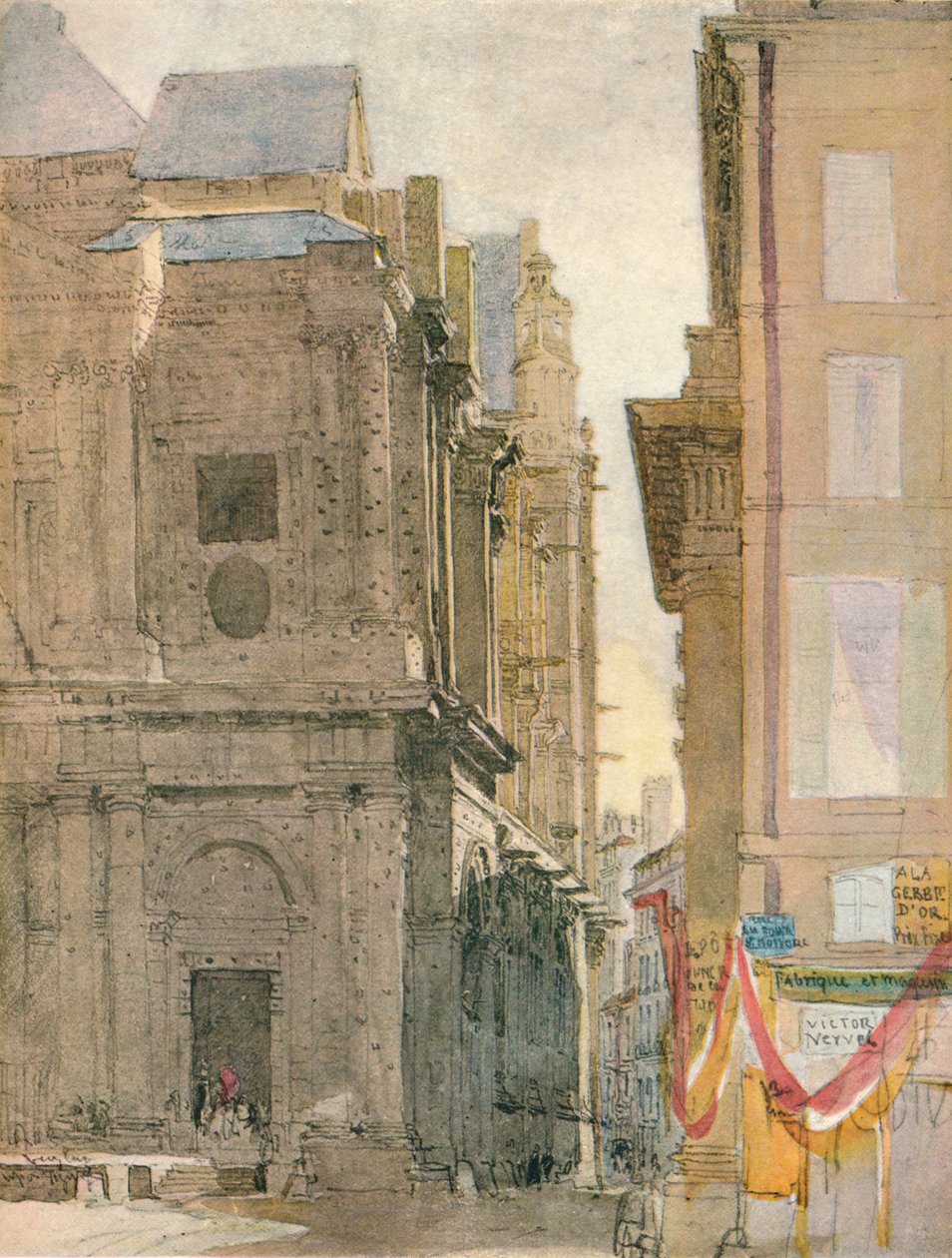 巴黎圣尤斯塔什教堂，c1829 作者 大卫·考克斯（David Cox）