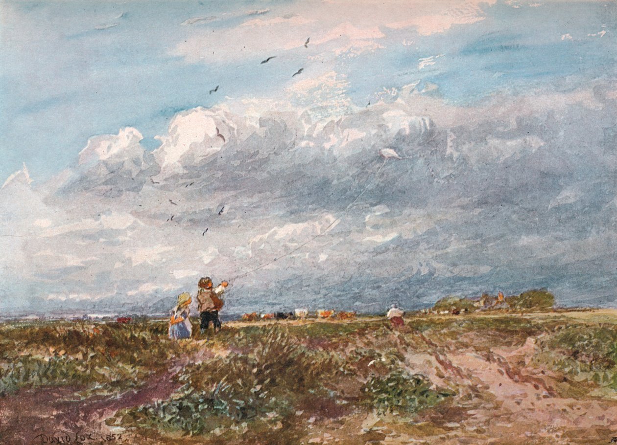 《放风筝》，1852年 作者 大卫·考克斯（David Cox）