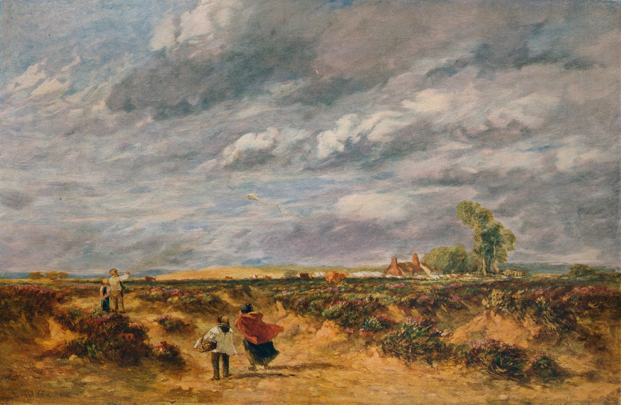 《放风筝》，大风天，1851年 作者 大卫·考克斯（David Cox）