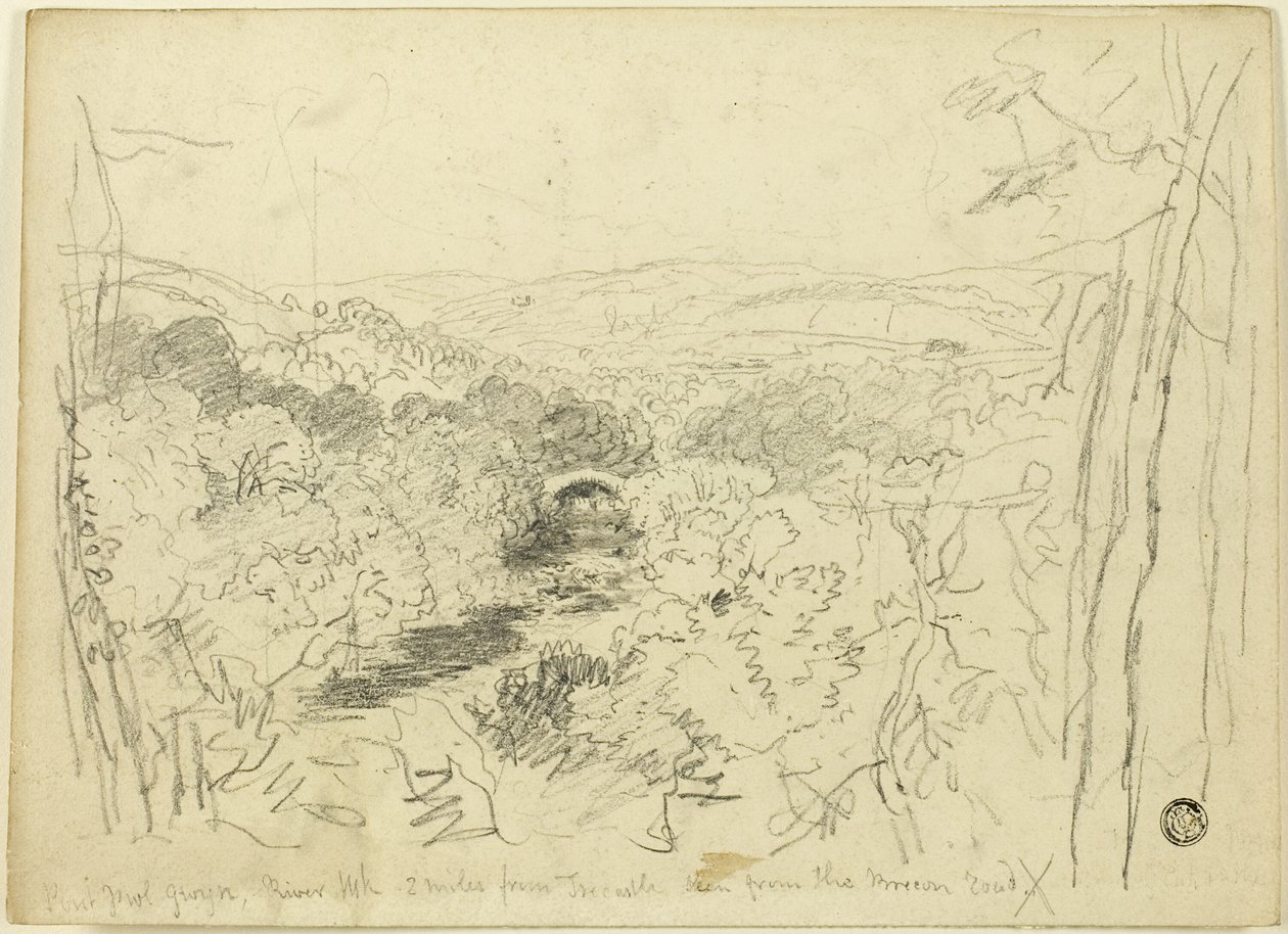 乌斯克河 Pont Pwl Gwyn 作者 大卫·考克斯（David Cox）