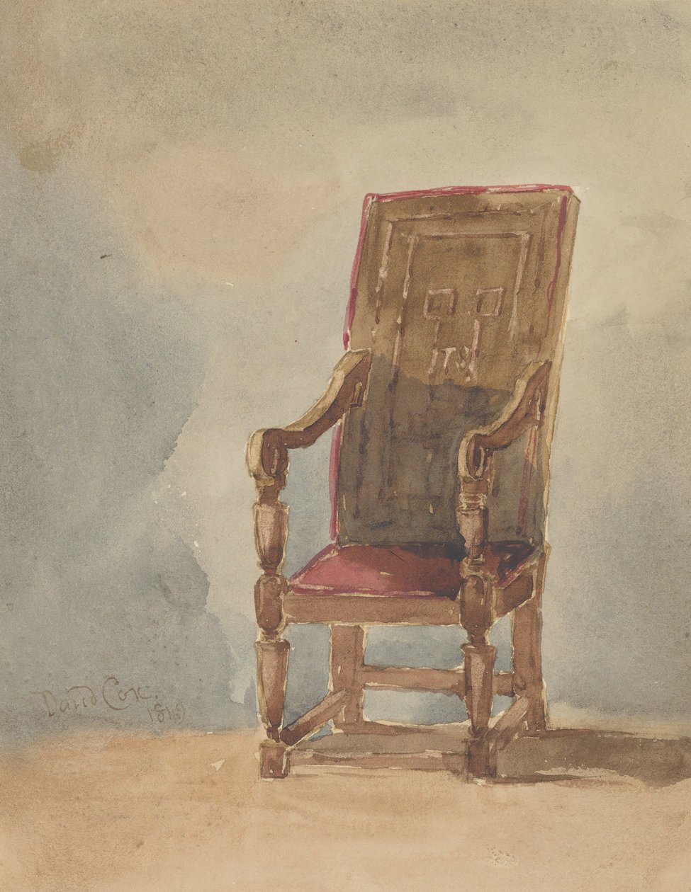古代扶手椅的研究，1849年。 作者 大卫·考克斯（David Cox）