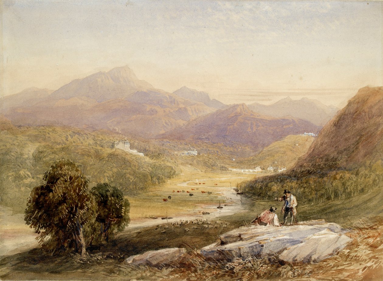 费斯蒂尼奥格山谷，梅里奥纳斯郡，19世纪 作者 大卫·考克斯（David Cox）