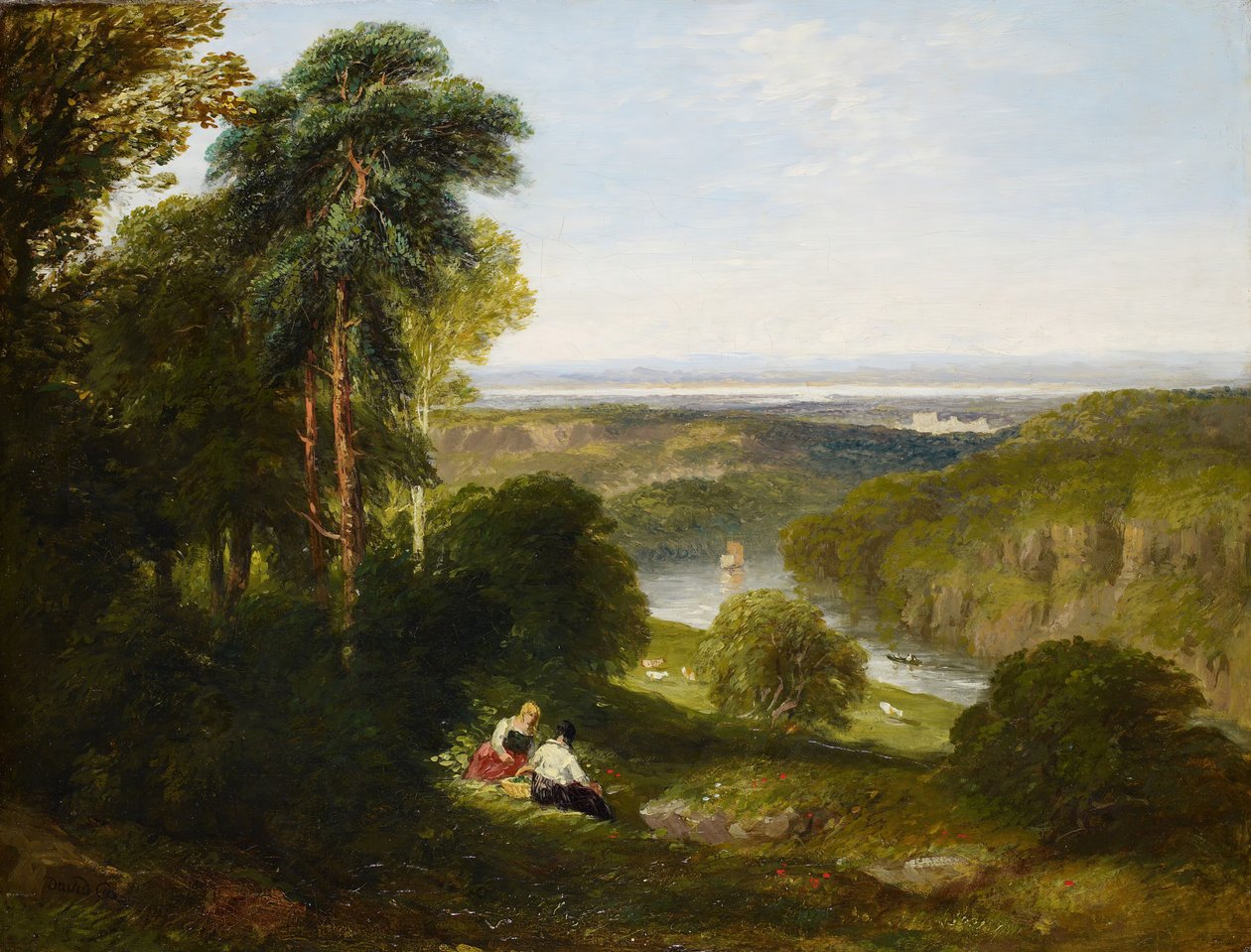 温德克里夫，怀伊河，1842年。 作者 大卫·考克斯（David Cox）