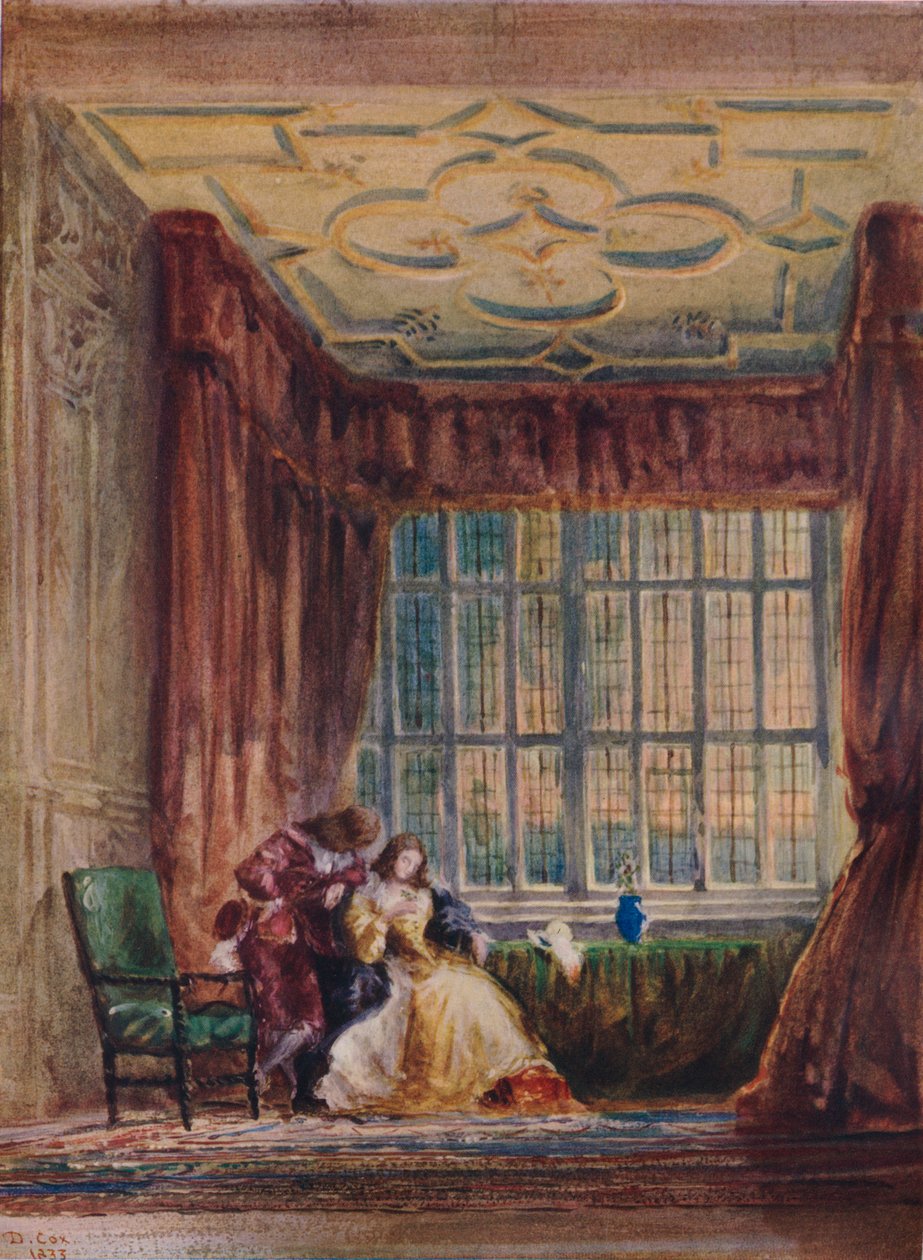 长廊的内部，德比郡哈登堂，1833年 作者 大卫·考克斯（David Cox）