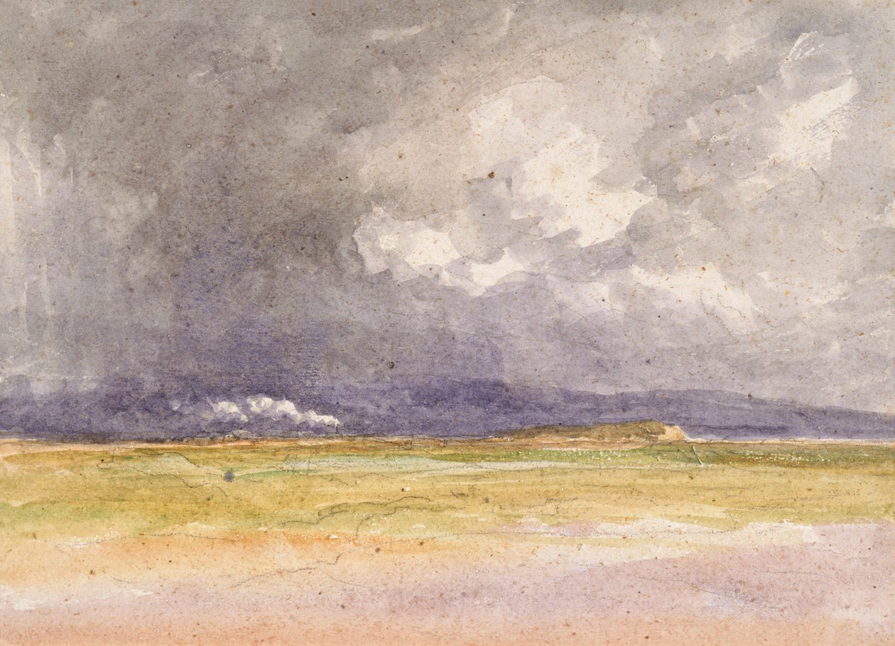 海岸上的火车》，1850年 作者 大卫·考克斯（David Cox）