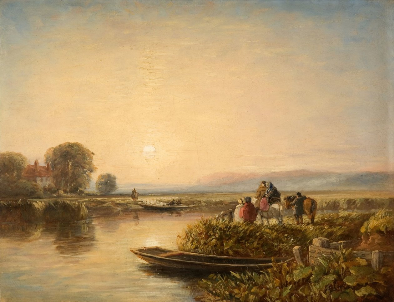 等待渡口--1851年的早晨。 作者 大卫·考克斯（David Cox）