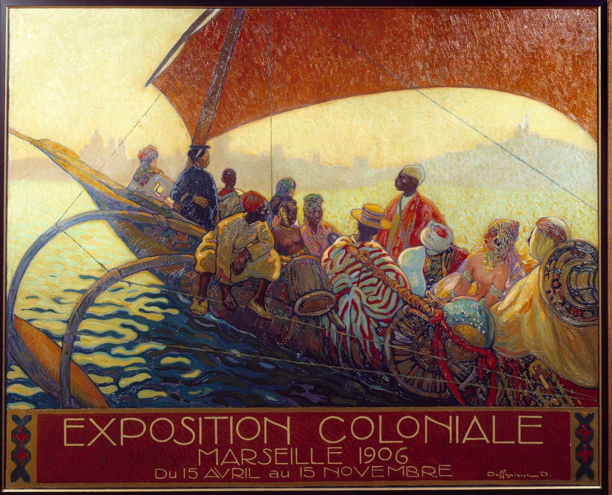 殖民主义：马赛的殖民主义国家展览的海报。海报由David Dellepiane（1866-1932）创作。1906年马赛，海洋博物馆 - 殖民主义：马赛国家殖民展览的海报，作者是David Dellepiane（1866-1932）。1906. 作者 戴维·德勒皮安妮