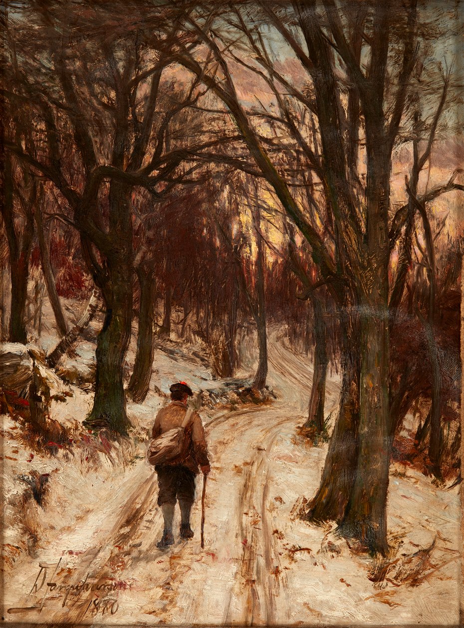冬天，格伦-里昂（布面油画） 作者 大卫·法夸森（David Farquharson）