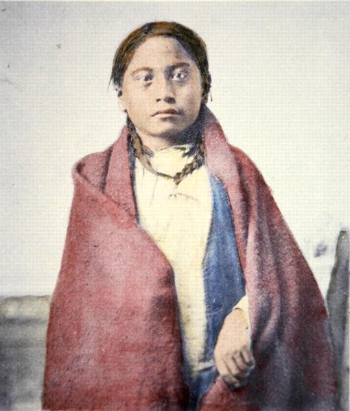 Crow Foot (d.1890)（彩色照片）。 作者 戴维·弗朗西斯·巴里