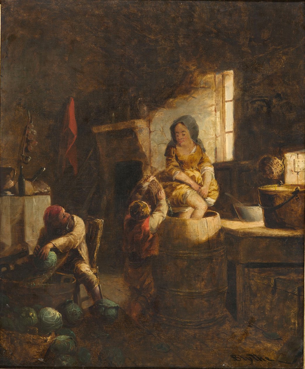 制作德国泡菜，约1859年（布面油画） 作者 大卫·吉尔摩·布莱斯