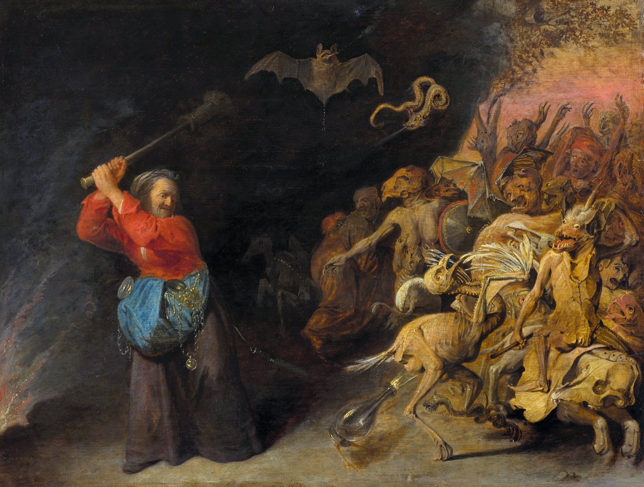 Meg la folle - Mad Meg (De Dulle Griet) by Ryckaert (Rijckaert), David (1612-1661)。 布面油画，约 1650 年，维也纳艺术史博物馆 作者 戴维二世·雷卡特