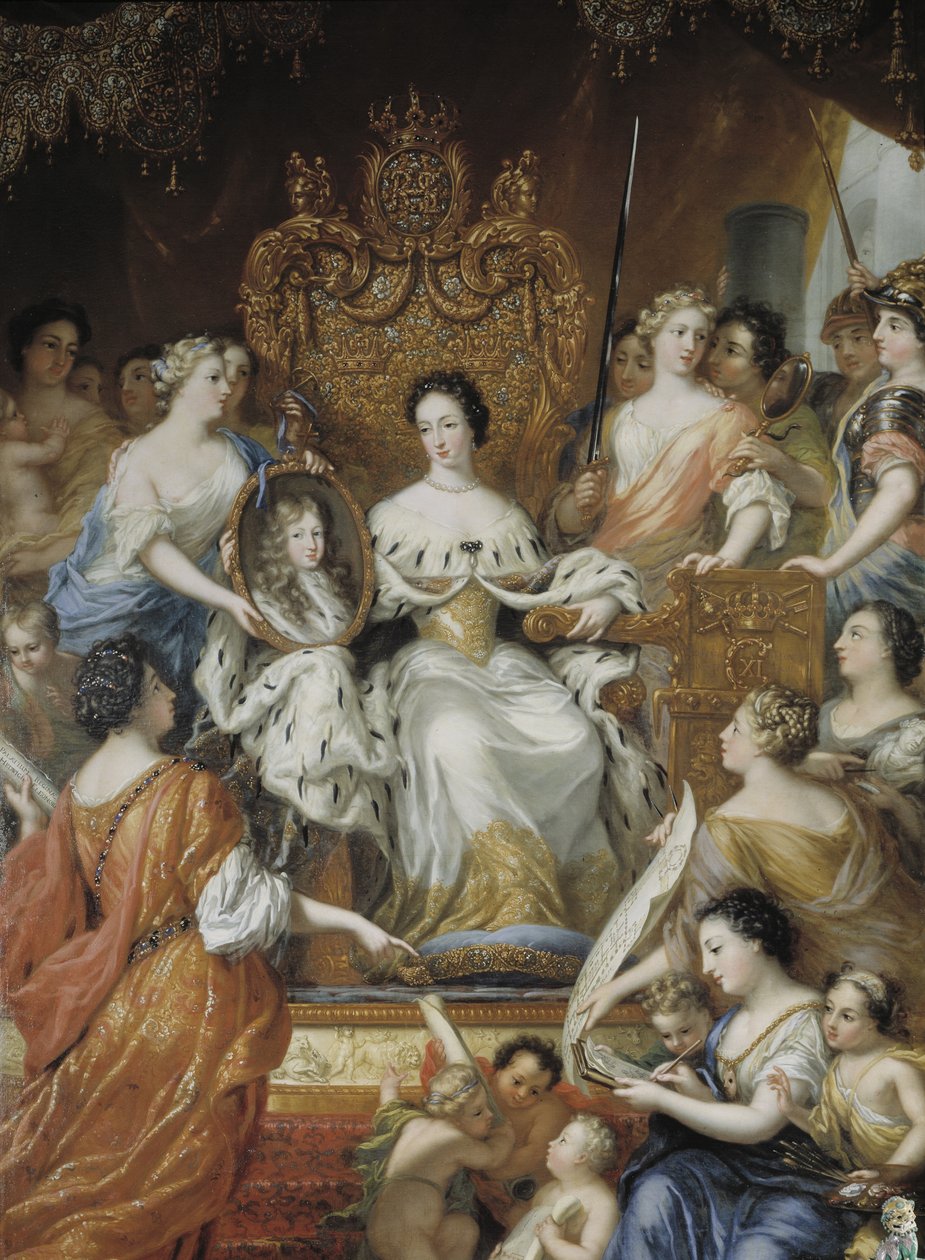 Allegorie de la regence de Ulrique Eleonore de Danemark et de Norvege, reine consort de Suede Finlande - 瑞典 Ulrika Eleonora (1656-1693) 摄政的寓言，作者 Ehrenstrahl, David Kloecker (1629-1698)。 布面油画，十七世纪末。全国 作者 大卫·克罗克（DavidKlöcker）荣誉光束