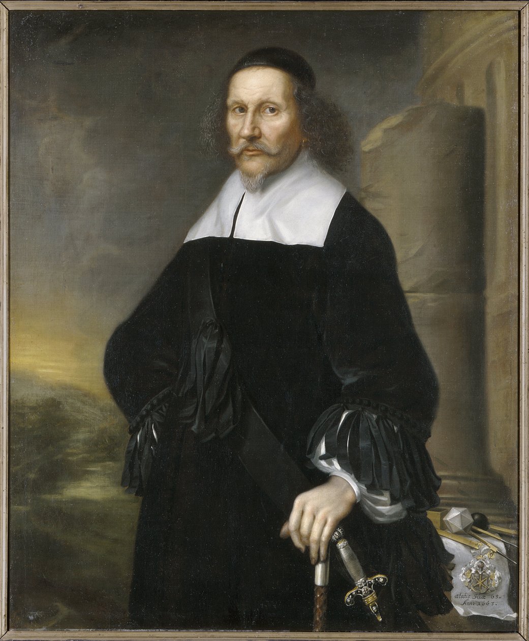 Georg Stiernhielm, poete et linguiste suedois - Portrait of Georg Stiernhielm (1598-1672), by Ehrenstrahl, David Kloecker (1629-1698). Oil on canvas 作者 大卫·克罗克（DavidKlöcker）荣誉光束