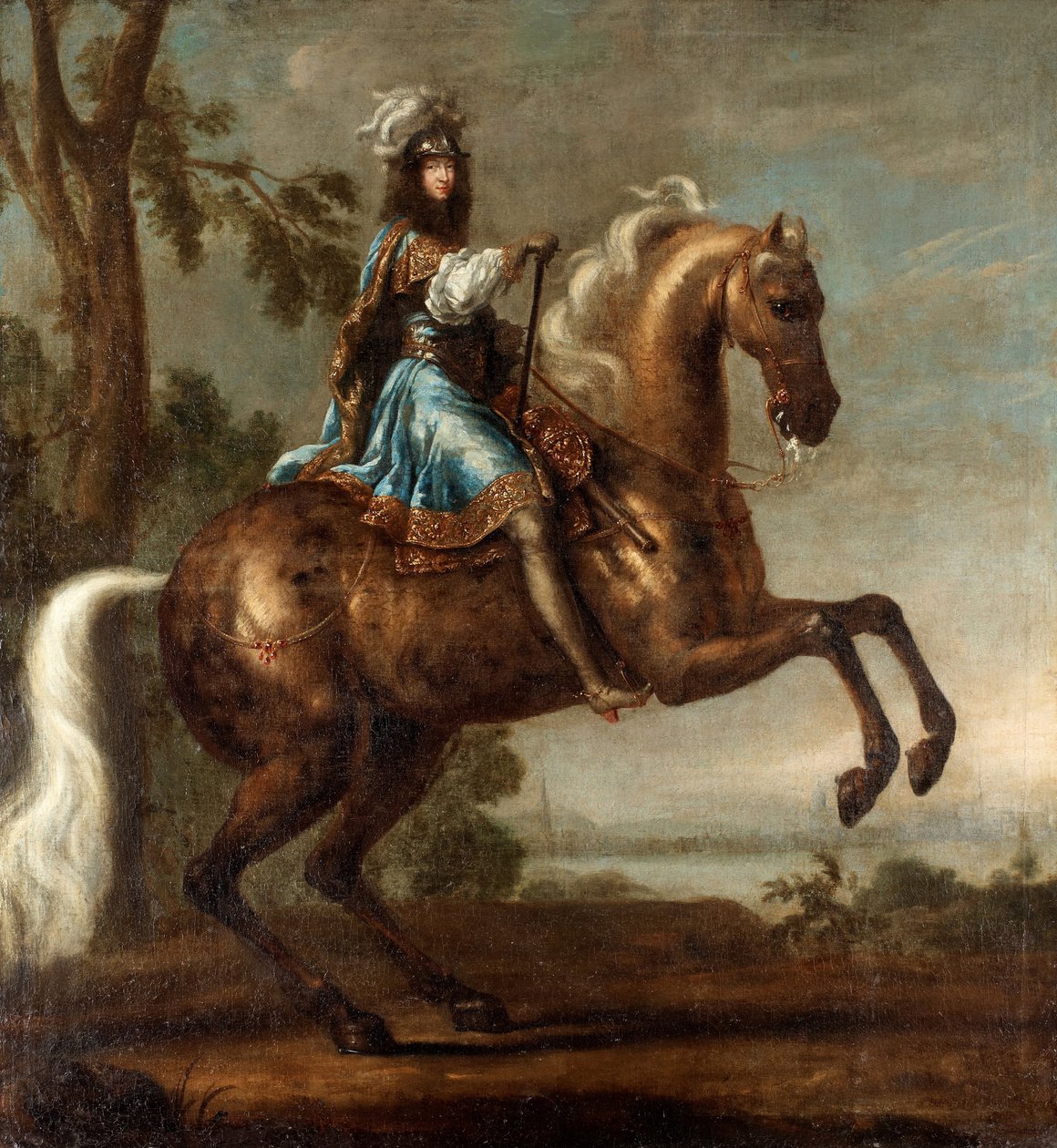 Portrait equestre de Charles XI de Suede (1655-1697)（瑞典查理十一世肖像）--木板油画（124x115 厘米），作者 David Kloecker Ehrenstrahl（1629-1698 年）--私人收藏 作者 大卫·克罗克（DavidKlöcker）荣誉光束