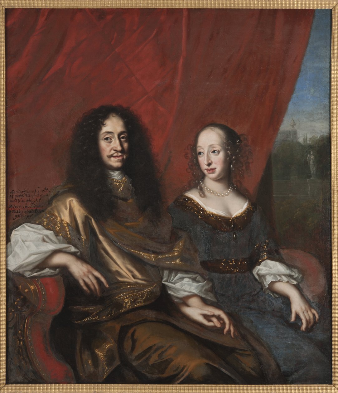 Gustave Adolphe de Mecklembourg Gustrow et Madeleine Sibylle de Holstein Gottorp - Gustav Adolph (1633-1695), Duke of Mecklenburg-Guestrow 和 Magdalene Sibylle of Holstein-Gottorp (1631-1719)，作者 Ehrenstrahl, David Kloecker (1633-1695)。 布面油画。 暗淡 作者 大卫·克罗克（DavidKlöcker）荣誉光束