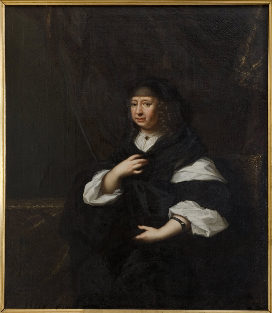 Marie Elisabeth de Saxe, duchesse consort de Holstein Gottorp - 萨克森的玛丽·伊丽莎白公主（1610-1684 年），荷尔斯泰因-戈托普公爵夫人的肖像，由 Ehrenstrahl 和 David Kloecker（1629-1698 年）绘制。 布面油画。 尺寸：137x120 厘米。 国家博物馆股票 作者 大卫·克罗克（DavidKlöcker）荣誉光束