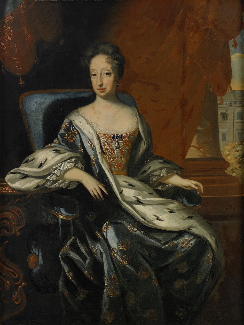 瑞典女王赫德维格-埃莱奥诺拉（Hedvig Eleonora of Holstein-Gottorp）1636-1715年的画像 作者 大卫·克拉夫特来自