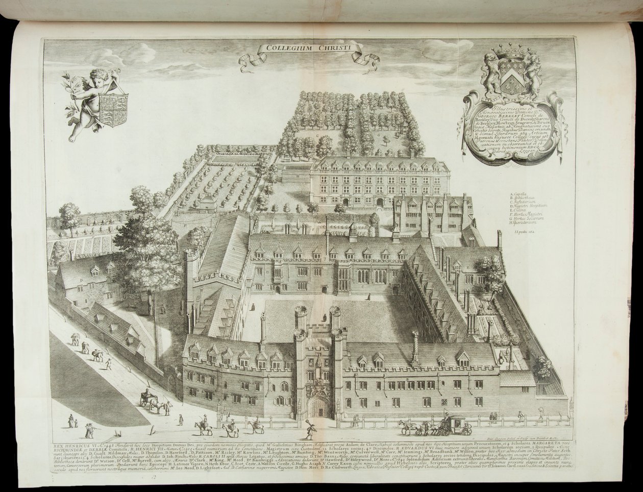 &39;Collegium Christi&39;，剑桥基督学院观，1690年 作者 大卫·洛根（David Loggan）
