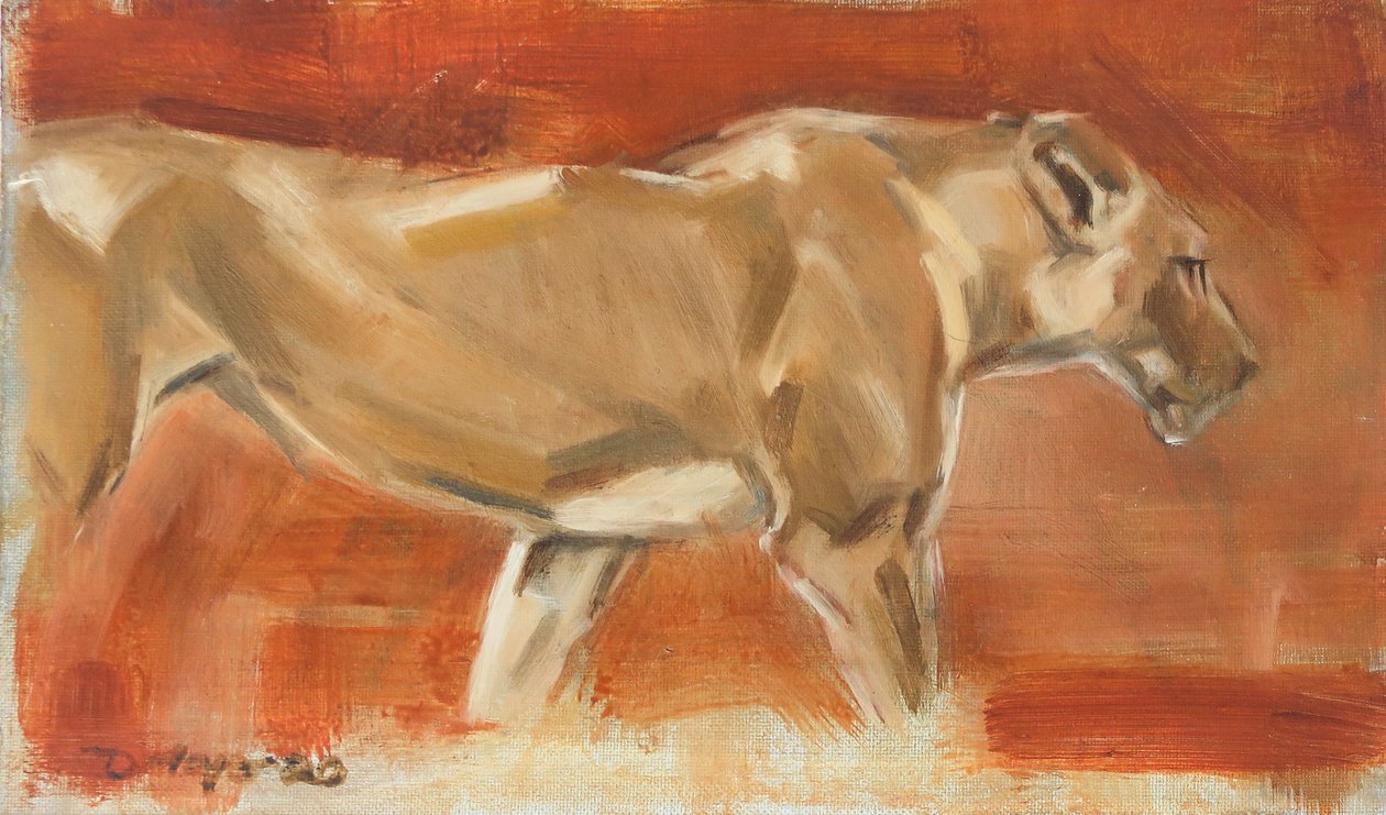 雌狮》，2019 年（布面油画） 作者 大卫·迈耶