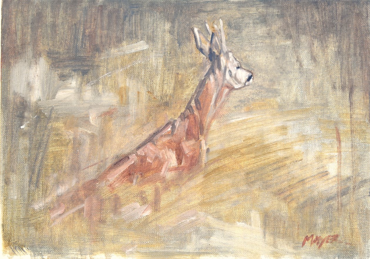 雄鹿，2023 年（布面油画） 作者 大卫·迈耶