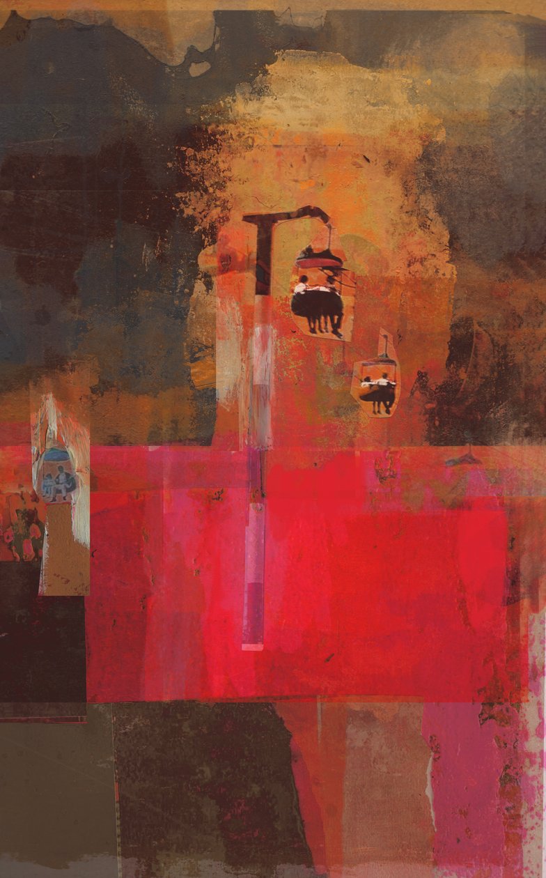 电缆车》，2014年，纸上拼贴画 作者 大卫·麦康诺奇