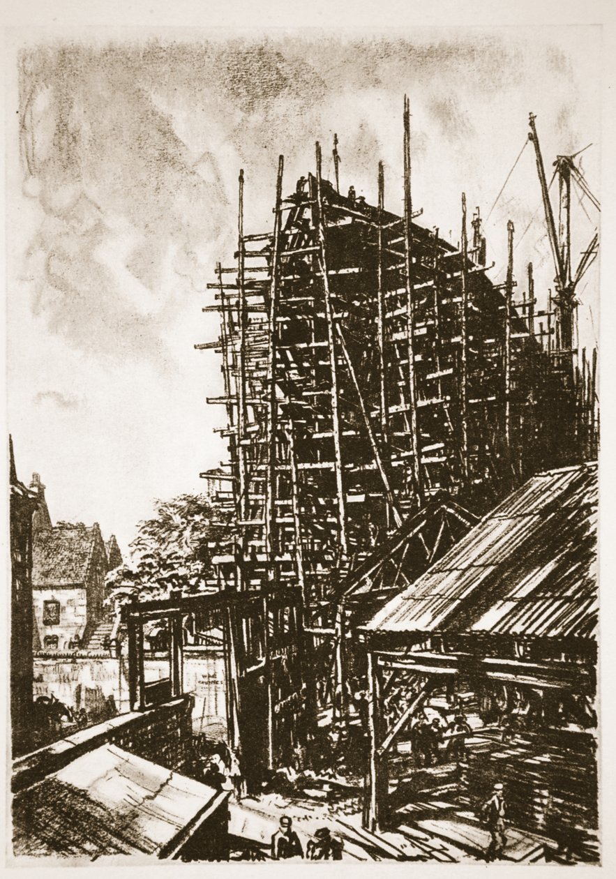 建造班轮，插图选自乡村生活有限公司出版的《西部前线》。 作者 大卫·缪尔黑德骨头