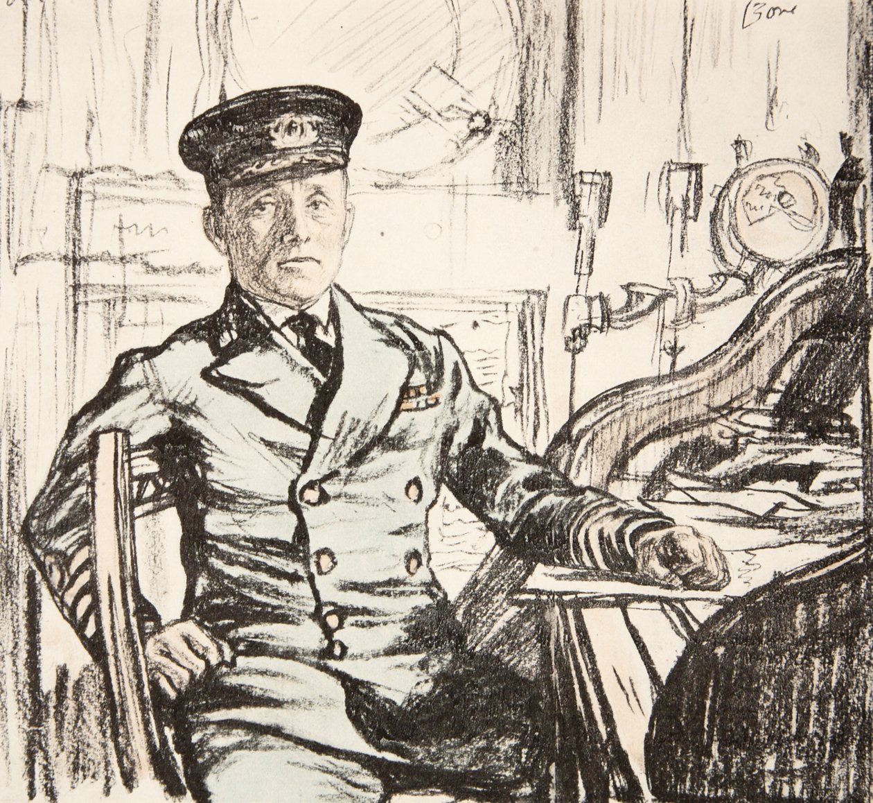 Cyril Fuller RI 海军上校，插图选自乡村生活有限公司出版的《西部前线》。 作者 大卫·缪尔黑德骨头