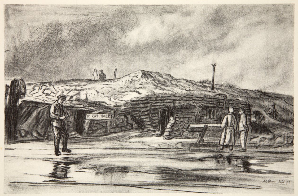Dug Outs，插图选自乡村生活有限公司出版的《西部前线》。 作者 大卫·缪尔黑德骨头