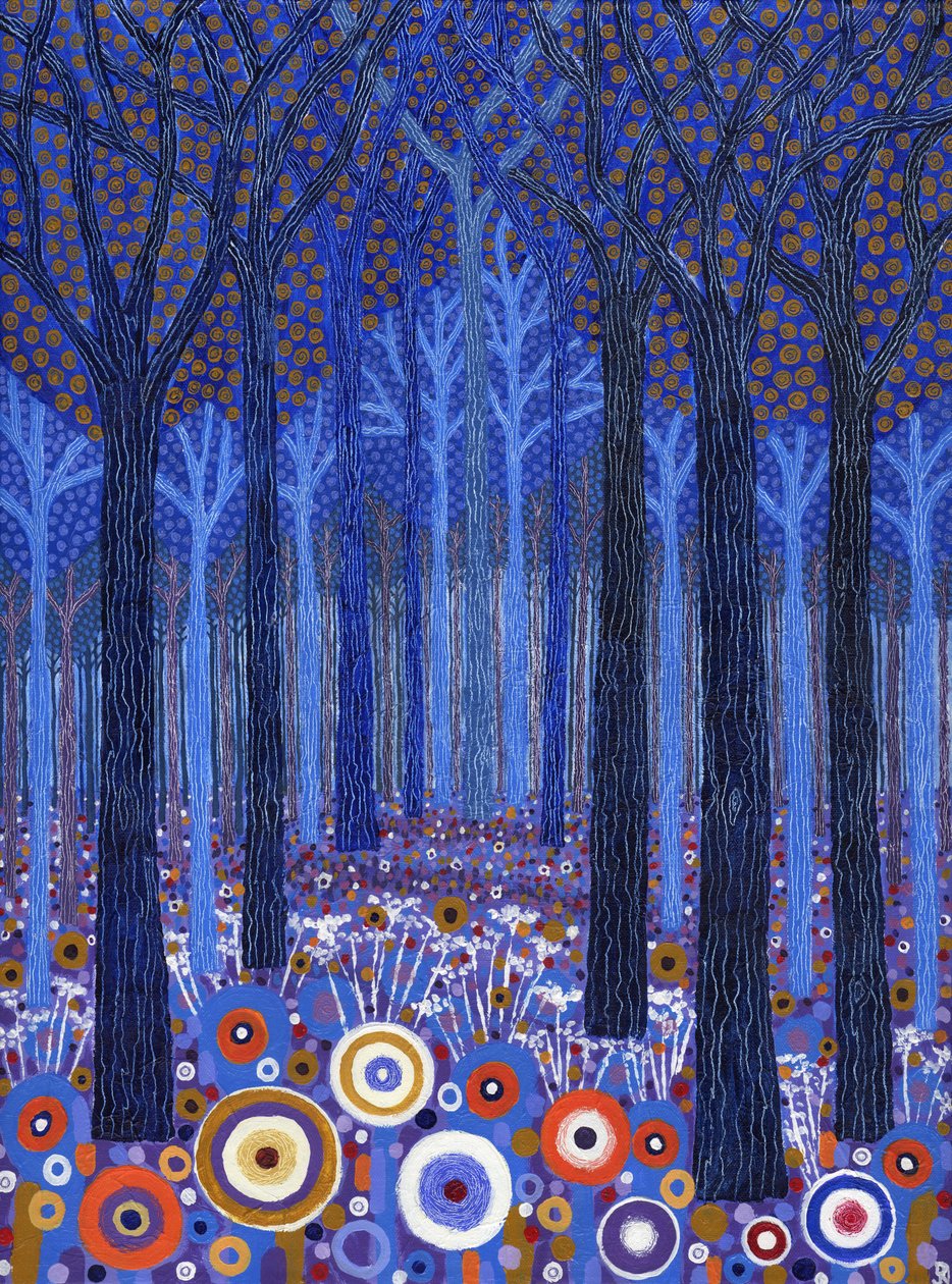 蓝色森林，2011 年（丙烯酸画布） 作者 大卫·牛顿