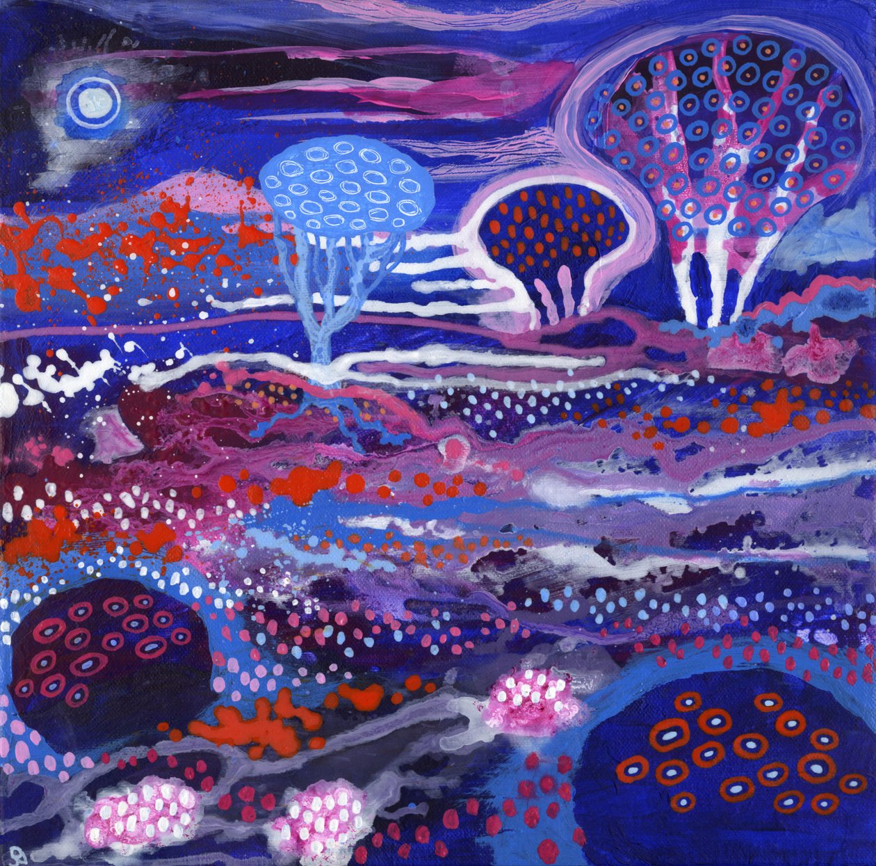 宇宙花园，2017（丙烯酸画布） 作者 大卫·牛顿