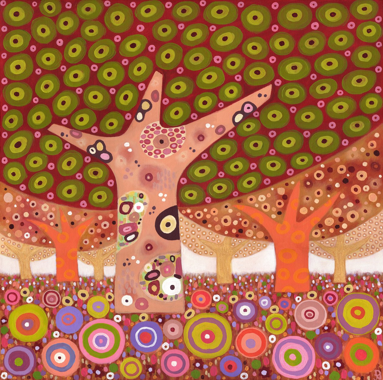 蛙卵树，2010 年（丙烯酸画布） 作者 大卫·牛顿