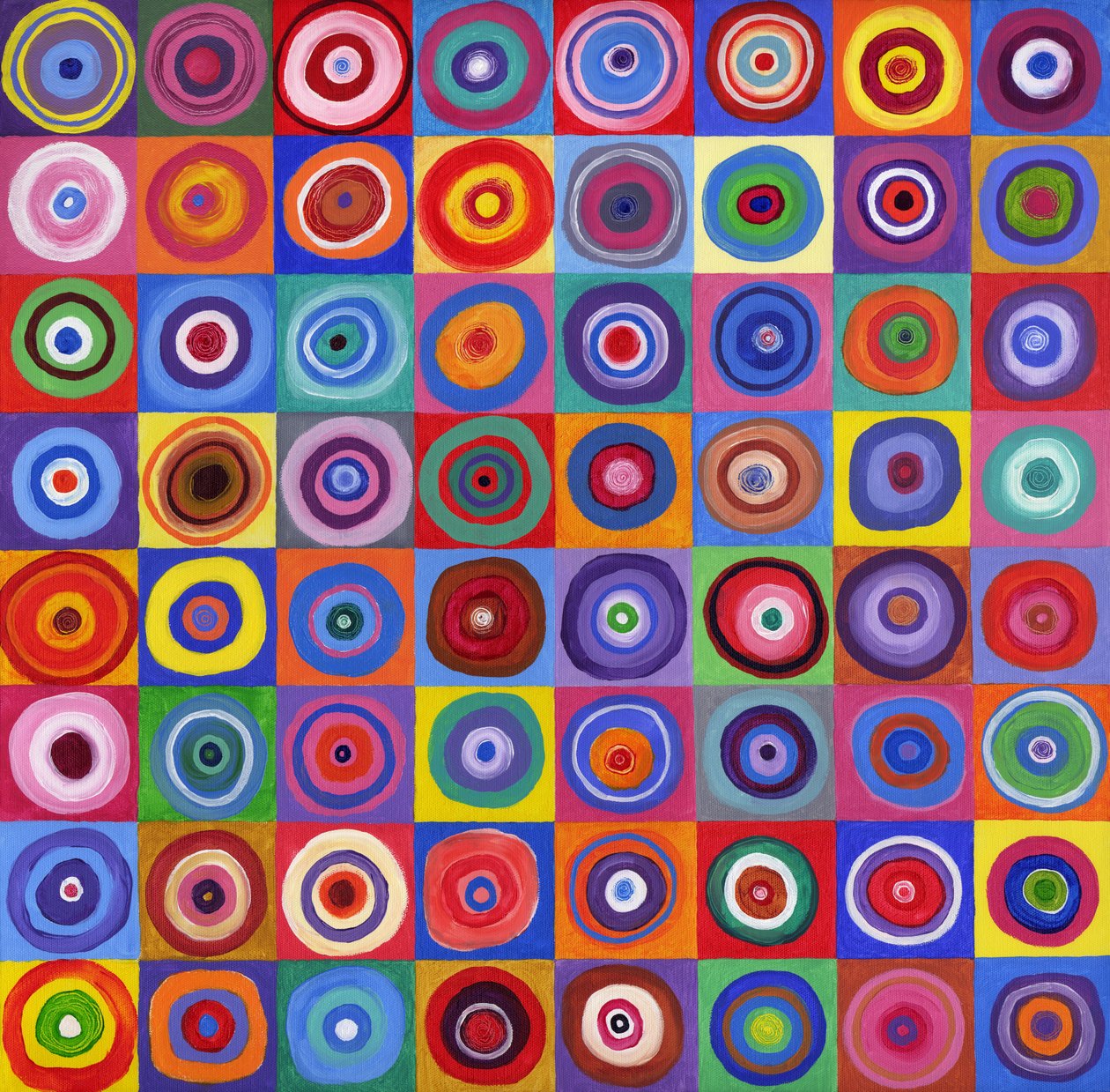 仿康定斯基的《方圆 64》，2012 年（布面丙烯画） 作者 大卫·牛顿