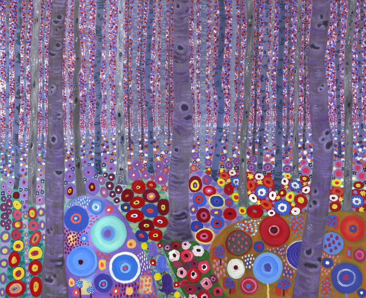 克林姆的森林》，2010 年（丙烯酸画布） 作者 大卫·牛顿