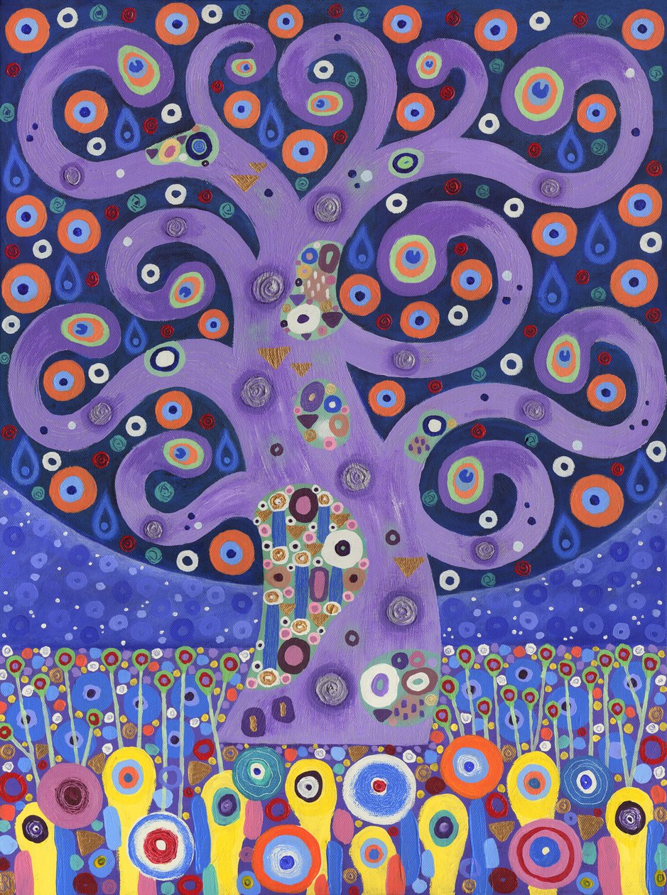 孔雀树，2011 年（丙烯酸画布） 作者 大卫·牛顿