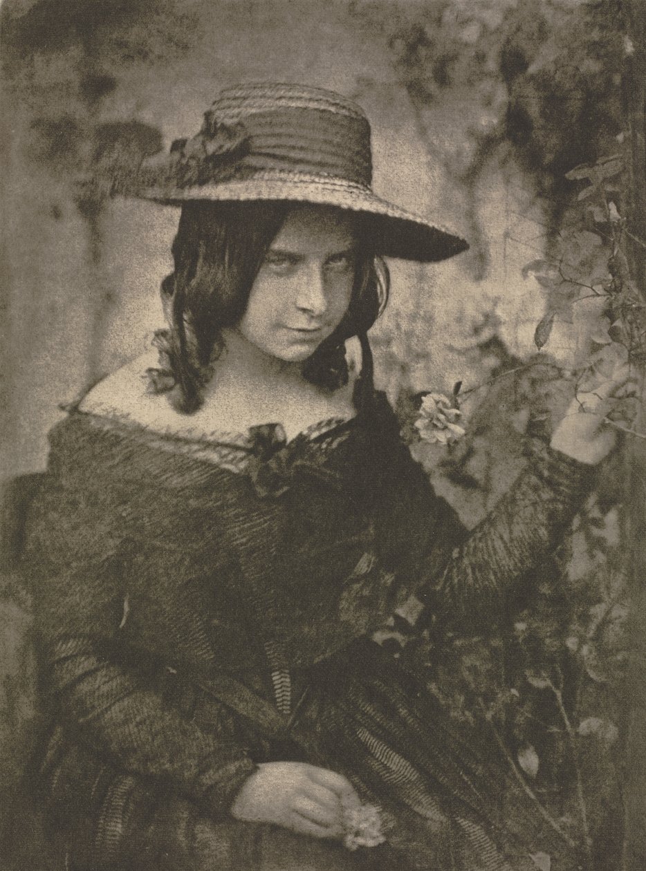 摄像工作。戴草帽的女孩, 1912.创作人。David Octavius Hill, Robert Adamson. 作者 大卫·奥克塔维斯·希尔，罗伯特·亚当森