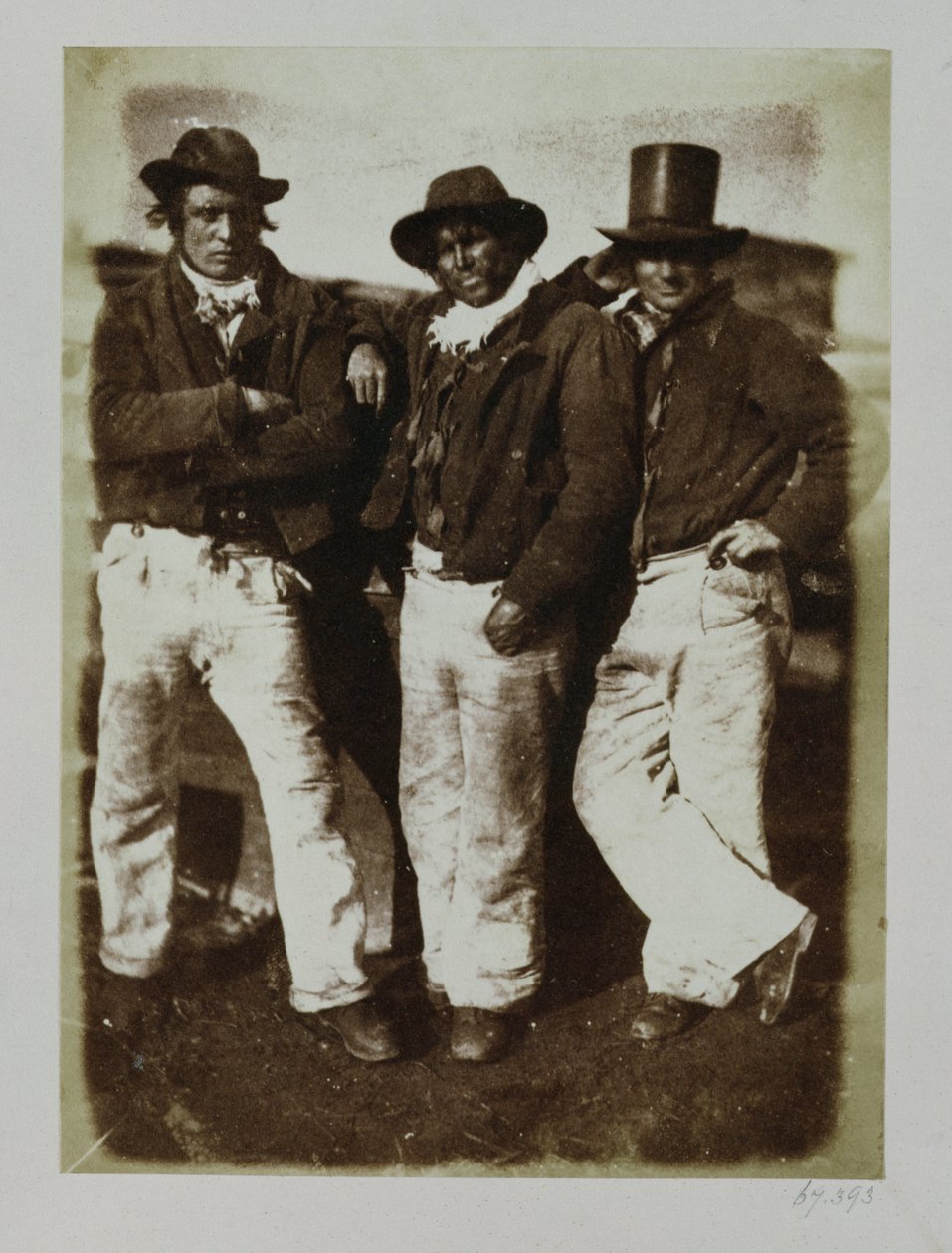渔民岸上，c.1843-47（来自calotype negative的盐纸打印） 作者 大卫·奥克塔维斯·希尔