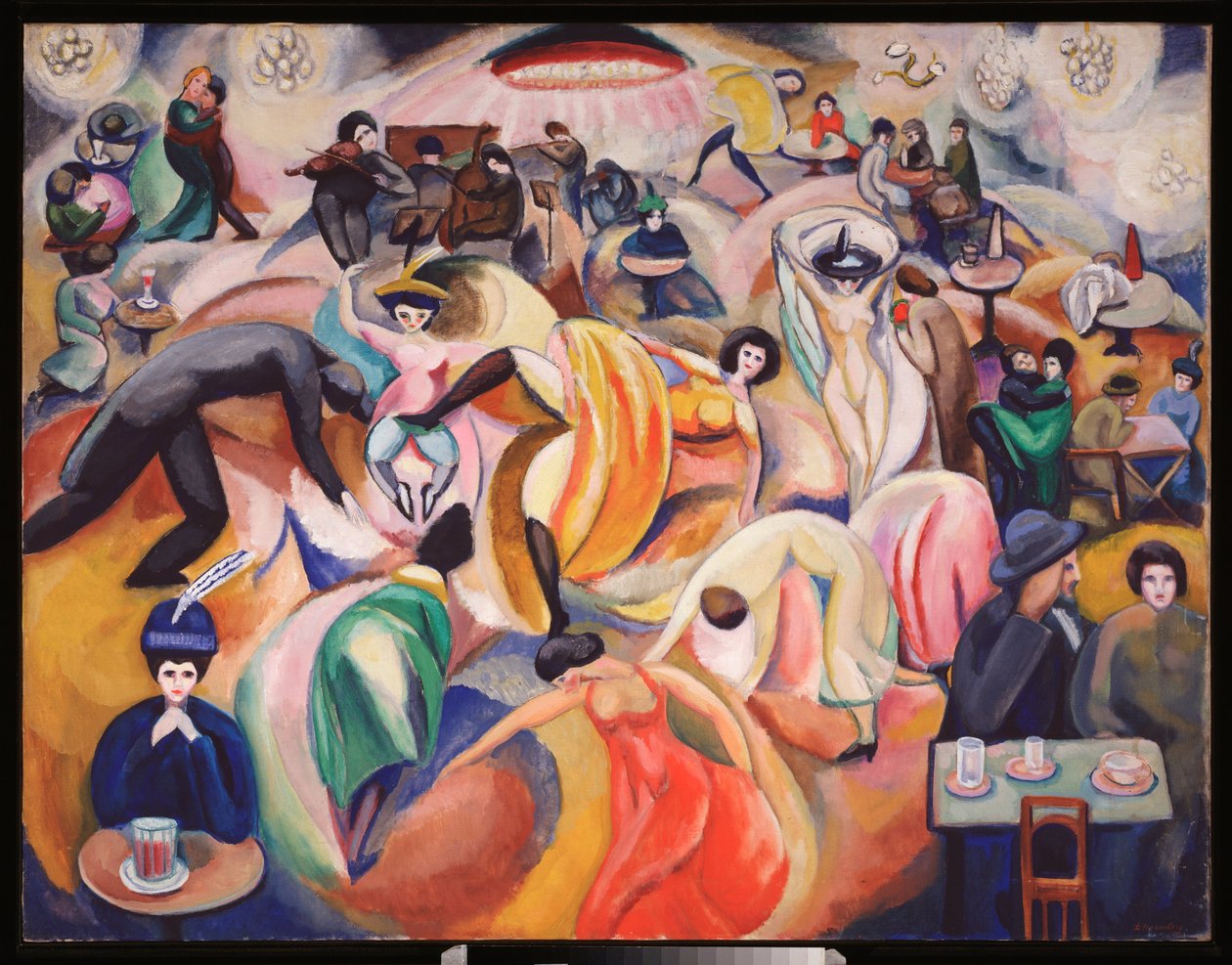 Un cabaret a Paris（巴黎夜总会） - 大卫·彼得罗维奇·斯特伦伯格 (1881-1948) 的作品，布面油画 作者 大卫·彼得罗维奇·施特伦伯格
