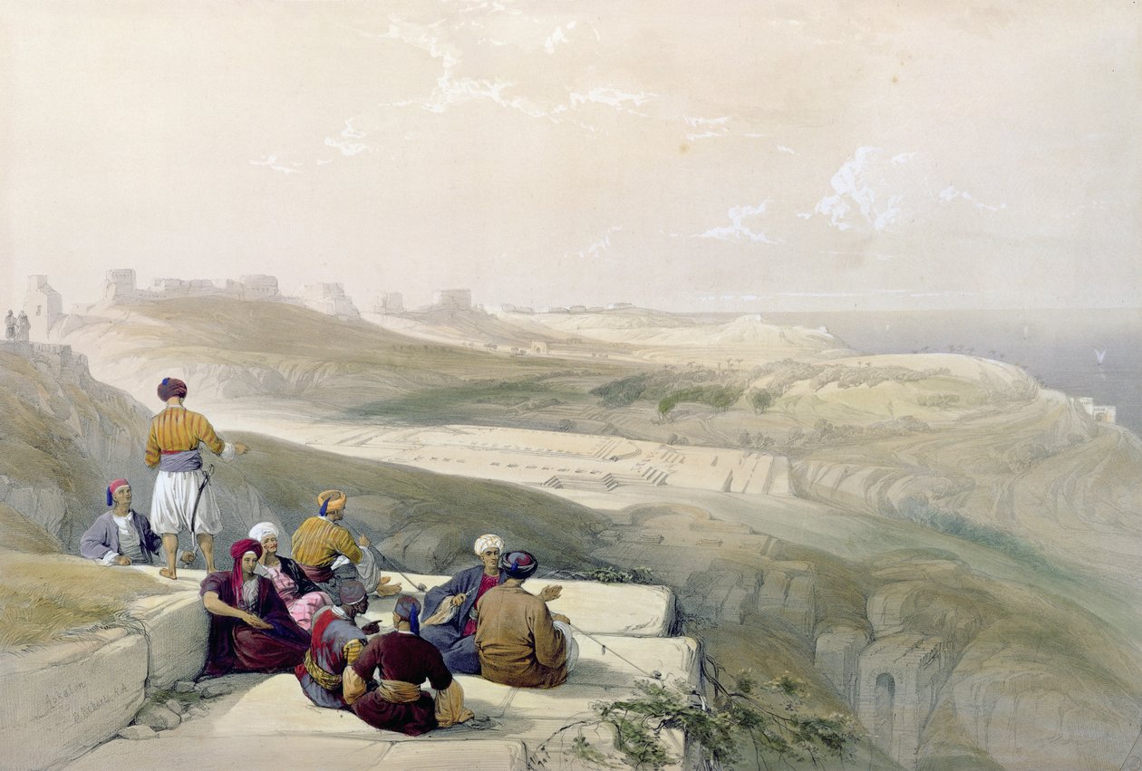 Askalon，来自“圣地”第二卷的第57页，由Louis Haghe（1806-85）酒吧刻。 1843 作者 大卫·罗伯茨