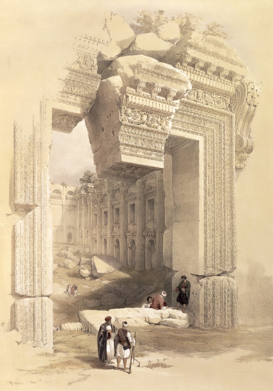 巴尔贝克，1839年5月7日，来自“圣地”第二卷的第81卷，由Louis Haghe（1806-85）酒吧刻。 1843 作者 大卫·罗伯茨