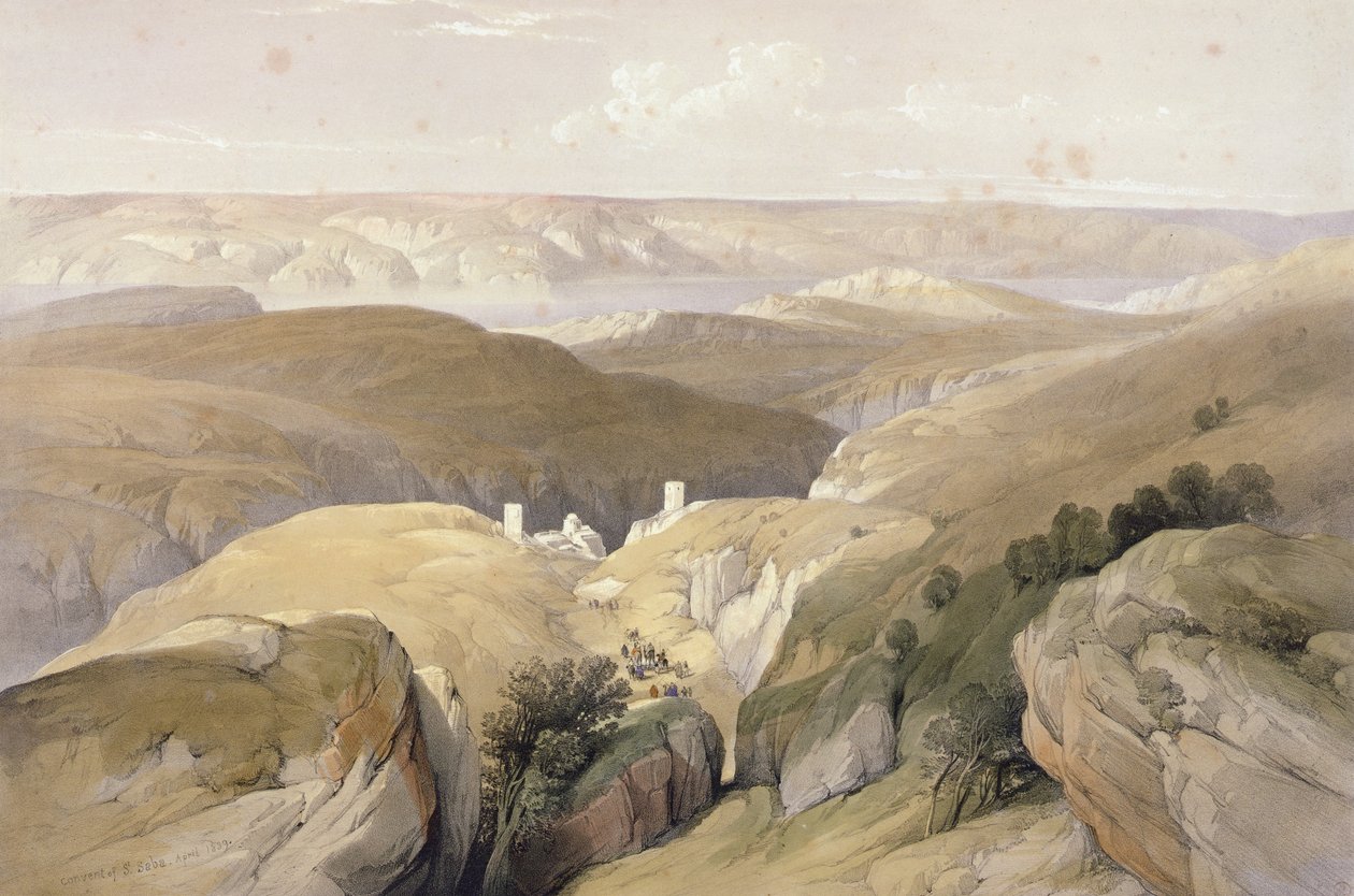 圣地亚哥修道院，1839年4月，来自“圣地”第二卷;由Louis Haghe（1806-85）于1842年在伦敦出版 作者 大卫·罗伯茨