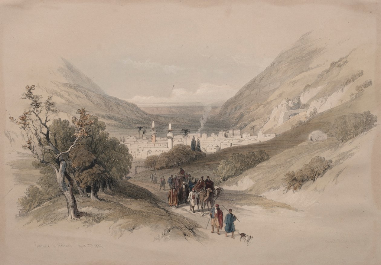 纳布卢斯（Nablus）入口，1839年。 作者 大卫·罗伯茨